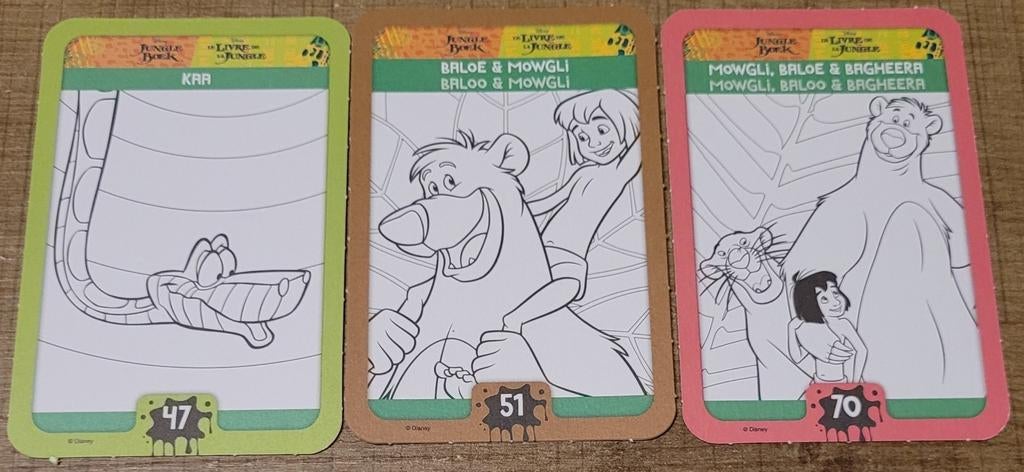 Jungle Book: 3 verzamelkaarten Disney Colour Magic, Verzamelen, Ophalen of Verzenden, Leeuwenkoning of Jungle Boek, Zo goed als nieuw