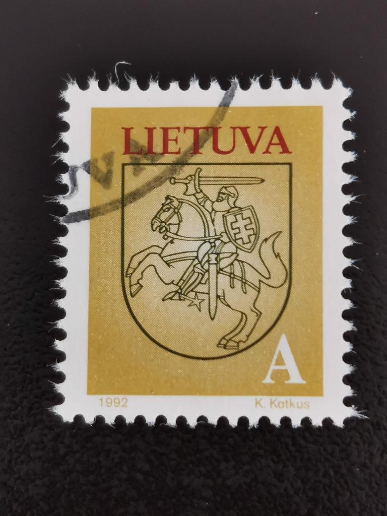Litouwen 1993 - wapenschild ridder te paard, Ophalen of Verzenden, Overige landen, Gestempeld