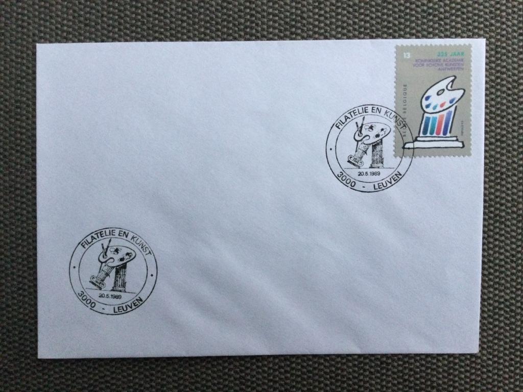 België / Belgique 2325 / Filatelie en Kunst / 3000 Leuven, Met envelop, Verzenden, Kunst, Gestempeld