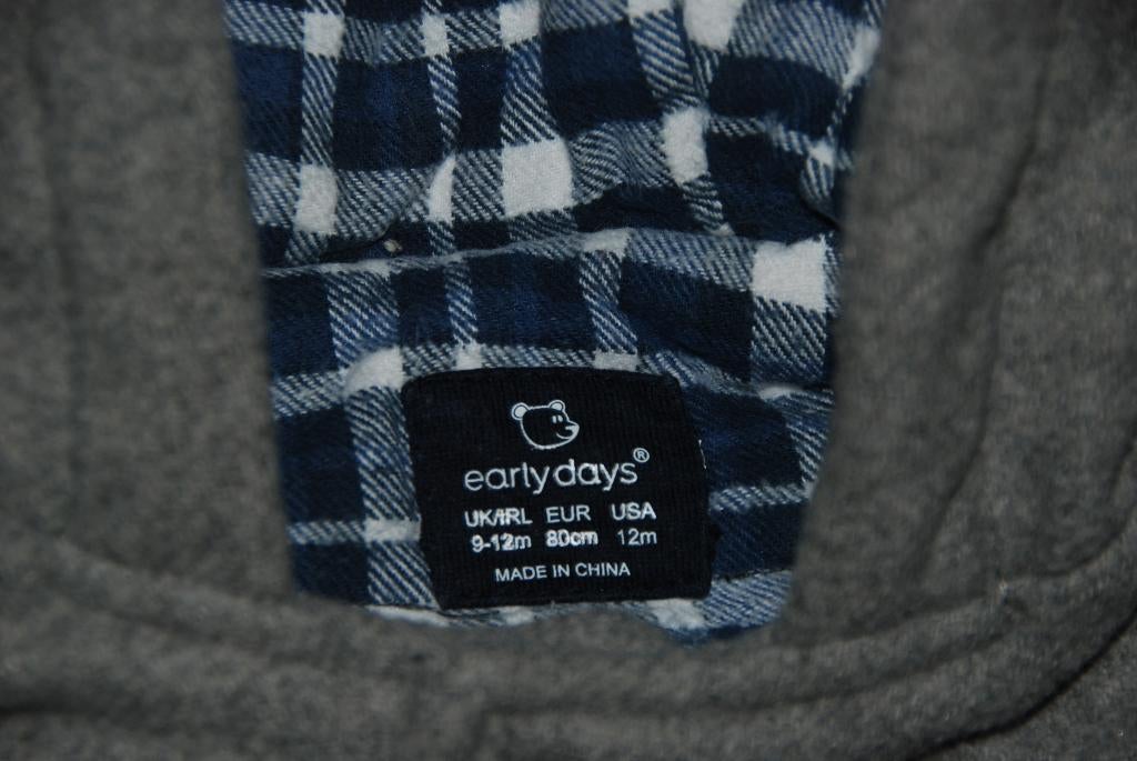 Babyjas Duffelcoat grijs T80cm of 9/12 maanden Zeer Goed!, Earlydays, Ophalen of Verzenden, Zo goed als nieuw, Jasje