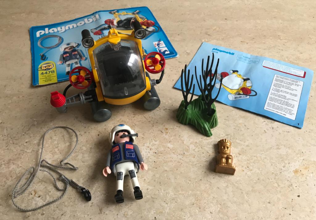 JEU "PLAYMOBIL" - "EXPLORATEUR AVEC CLOCHE DE PLONGEE" 4478, Ophalen of Verzenden, Gebruikt