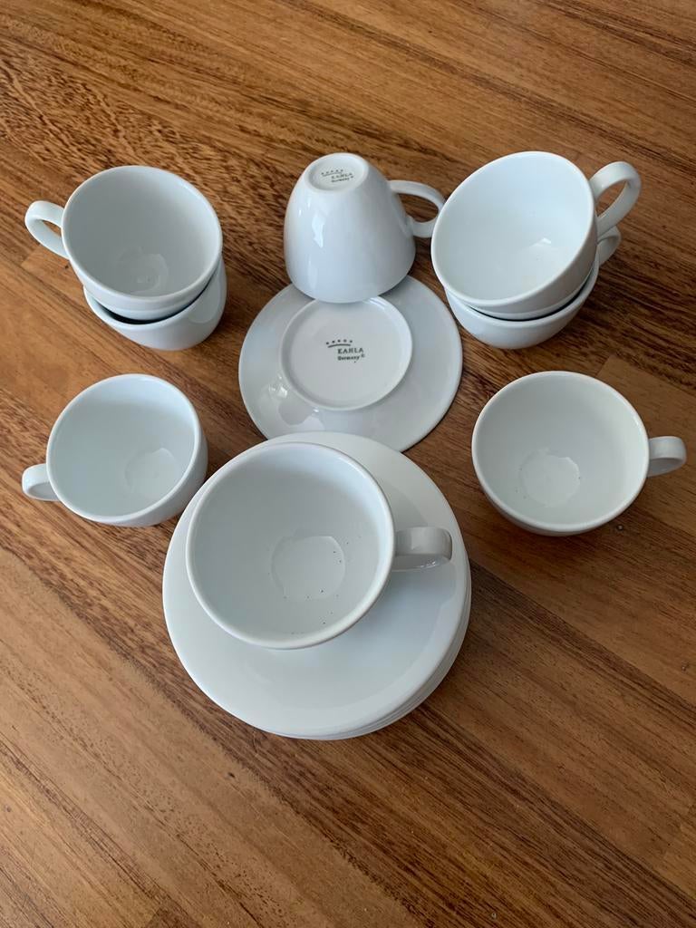 Koffiekopjes porselein(Kahla) 8 stuks+8 schotels, Enlèvement, Neuf, Porcelaine