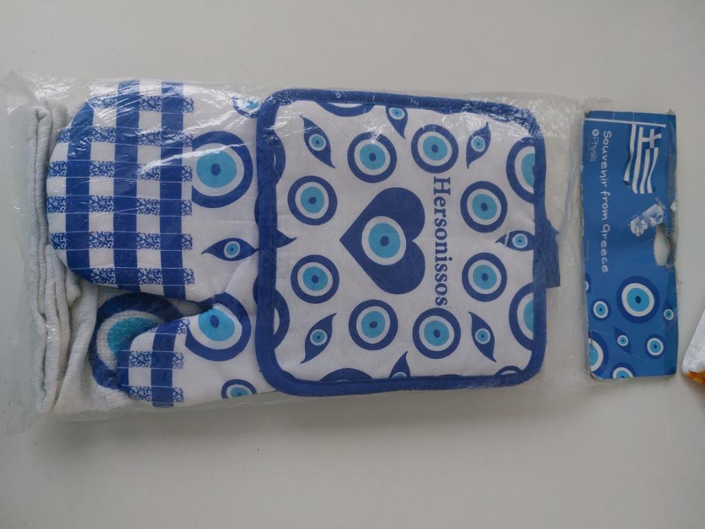 Set keuken ovenwand/handdoek/ pannenlap, Maison & Meubles, Cuisine | Linge de cuisine, Enlèvement, Neuf, Bleu, Autres types