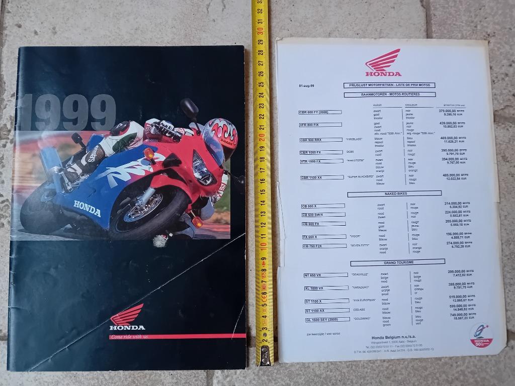 Honda folder prijslijst 1999, Motoren, Ophalen of Verzenden, Honda