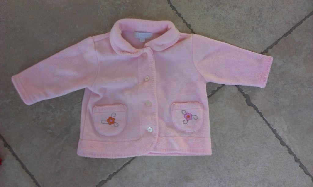 Mooi roze fleece jasje mt 68, Kinderen en Baby's, Babykleding | Maat 68, Ophalen of Verzenden, Gebruikt, Meisje, Jasje