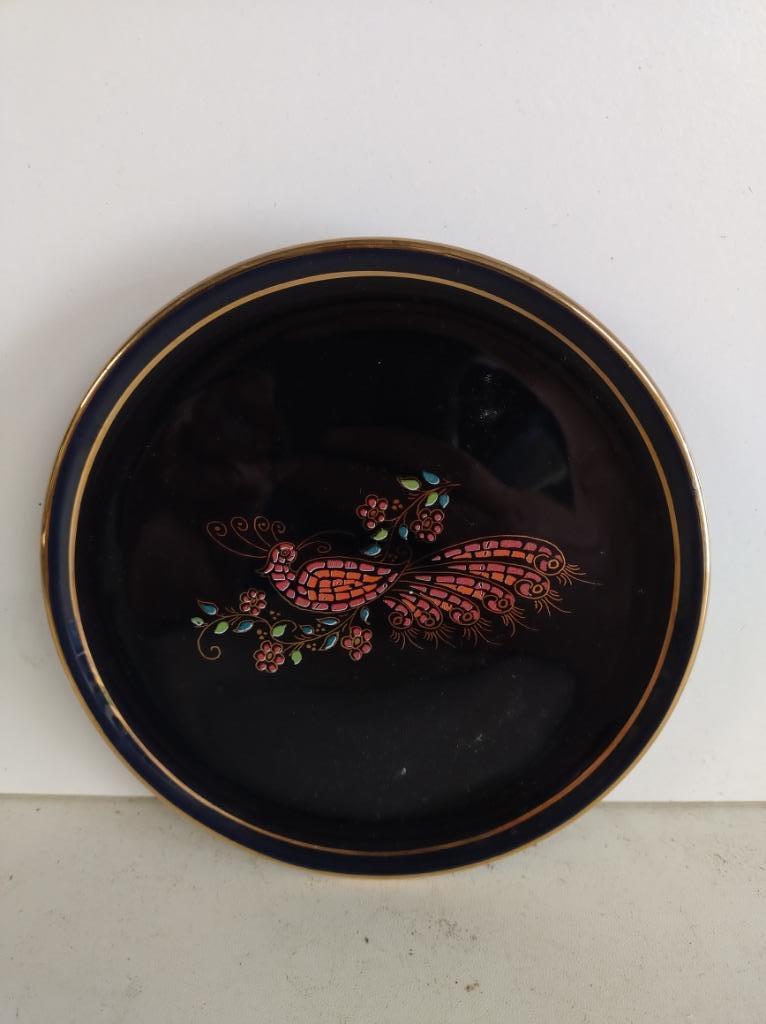 Mooi Grieks bordje met fazant - Anapale 24k Gold, Antiek en Kunst, Ophalen of Verzenden