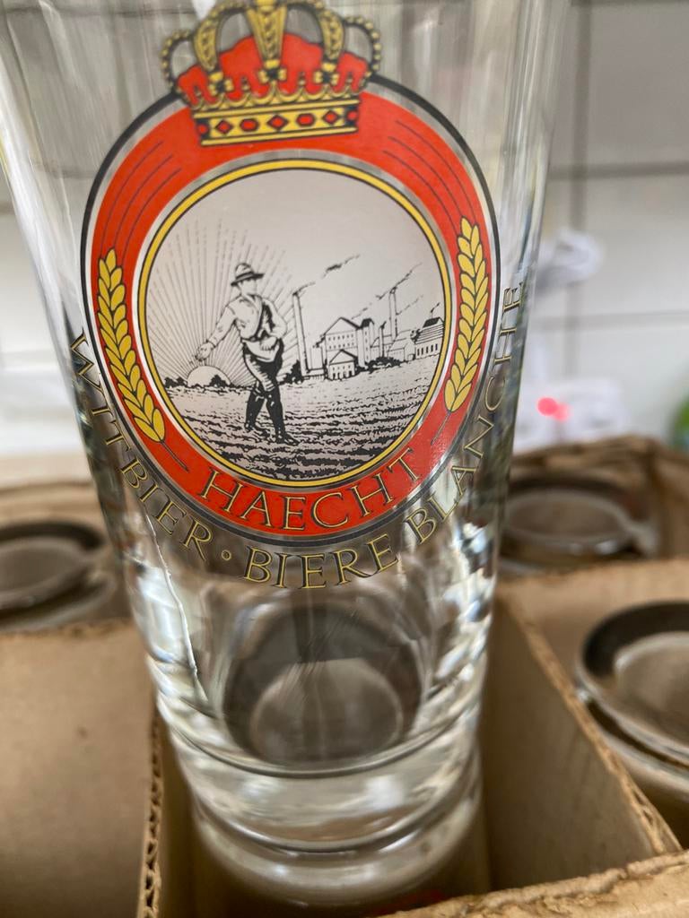 Haecht witbier glazen, Verzamelen, Ophalen, Zo goed als nieuw, Bierglas
