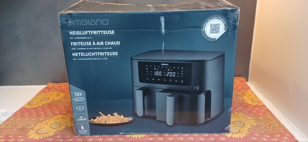 DUBBELE HETELUCHT FRITEUSE AMBIANO 2 X 4 LITER TOUCH SCREEN, Elektronische apparatuur, Ophalen