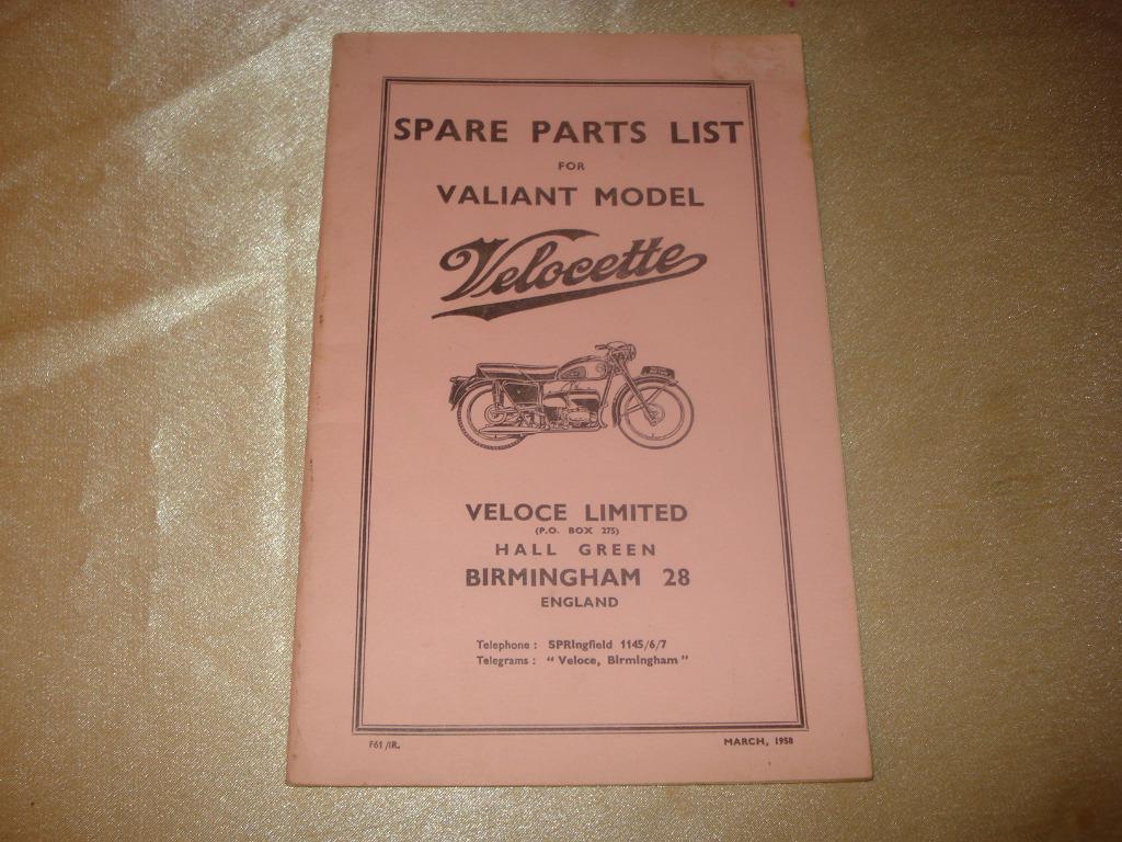 VELOCETTE Valiant Ancien Catalogue Pièces Détachées + Pub, Motoren, Ophalen of Verzenden, Overige merken