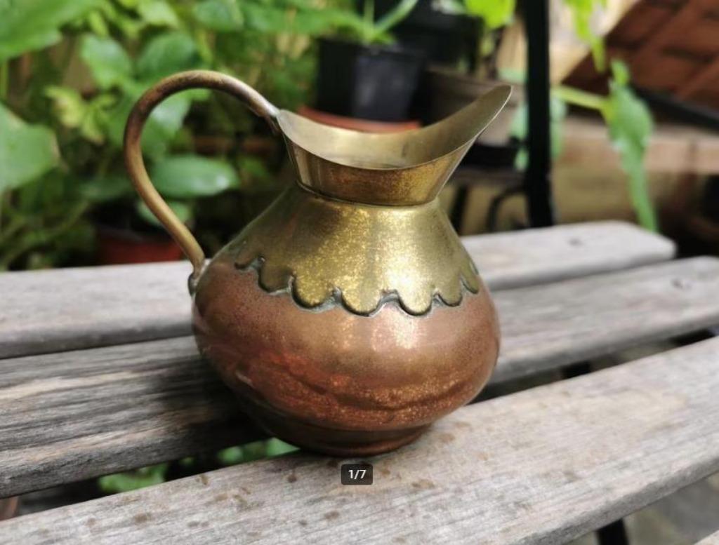 Oud koperen kannetje, kan in koper, vaas., Antiek en Kunst, Ophalen of Verzenden, Koper