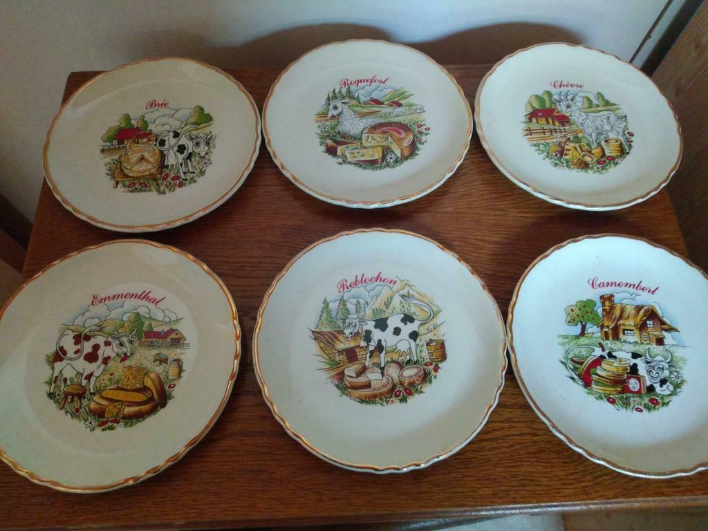 6 assiettes à fromage, Enlèvement ou Envoi, Comme neuf
