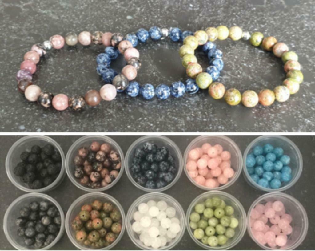 Knappe armbanden uit natuursteen (8mm) met RVS sluitkraal, Overige materialen, Overige kleuren, Nieuw, Ophalen of Verzenden