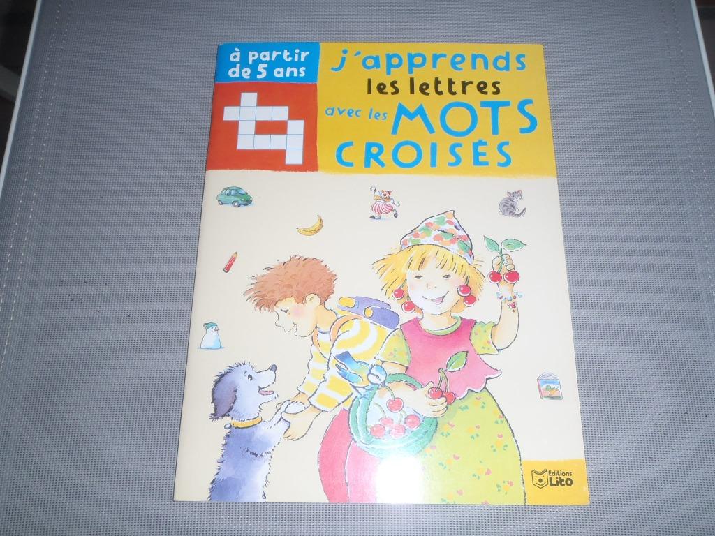Livre j'apprends les lettres avec les mots croisés dès 5 ans, Enlèvement ou Envoi, Neuf, Primaire, Français