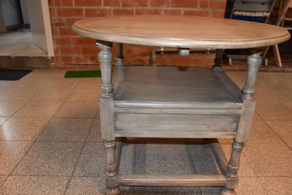 ronde bijzettafel, Huis en Inrichting, Tafels | Bijzettafels, Ophalen, Hout, Klassiek, 60 cm of meer