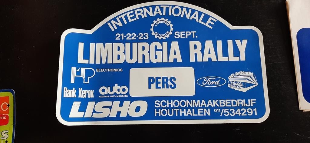 Rallyplaat  Limburgia Rally  Pers, Enlèvement ou Envoi