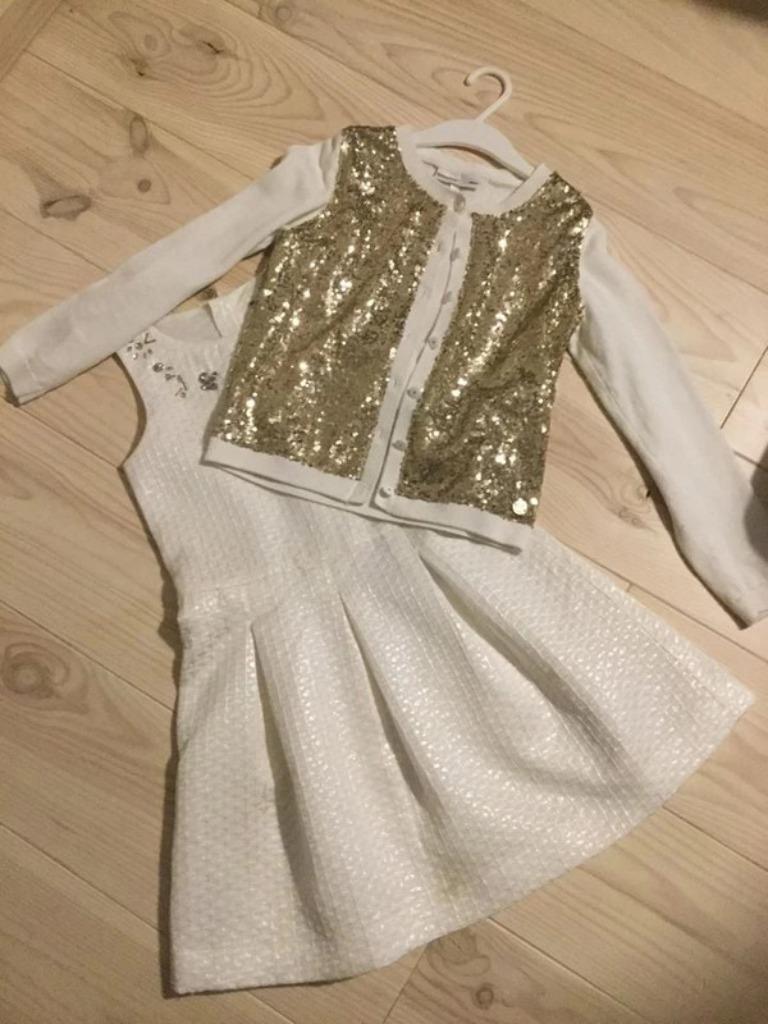 Robe de communion et cardigan 128/134, Enlèvement ou Envoi, Ensemble, JBC, Comme neuf