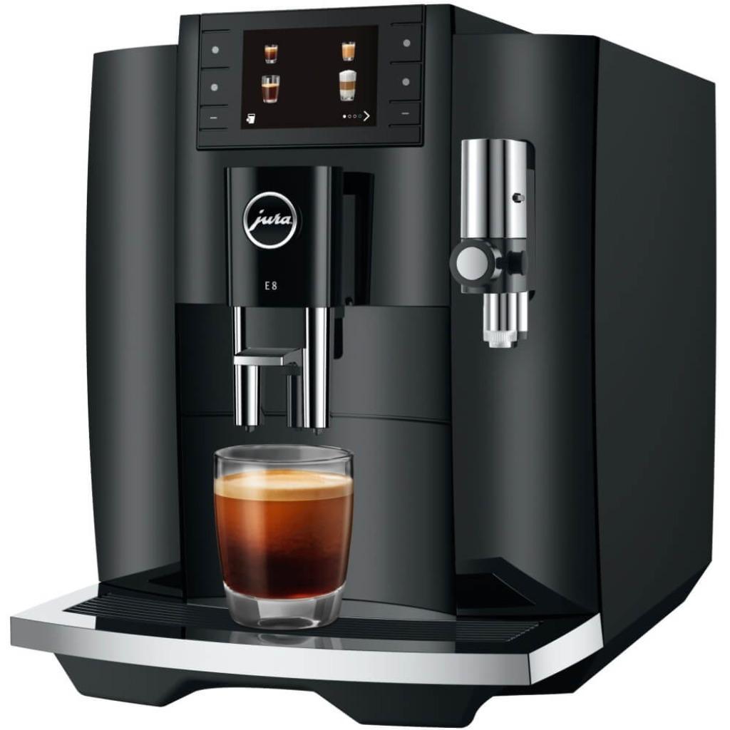 JURA E8 (EC) – Piano Black, Nieuw met BTW Factuur, Afneembaar waterreservoir, Koffiemachine, Nieuw, Koffiebonen