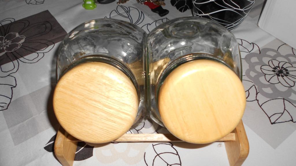2 glazen voorraadpotten, Huis en Inrichting, Glas of Glazen, Gebruikt, Ophalen of Verzenden, Glas