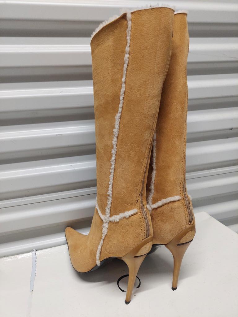 456C* CASADEI sexy bottes camel cuir (38), Autres couleurs, Comme neuf, Bottes hautes, Casadei
