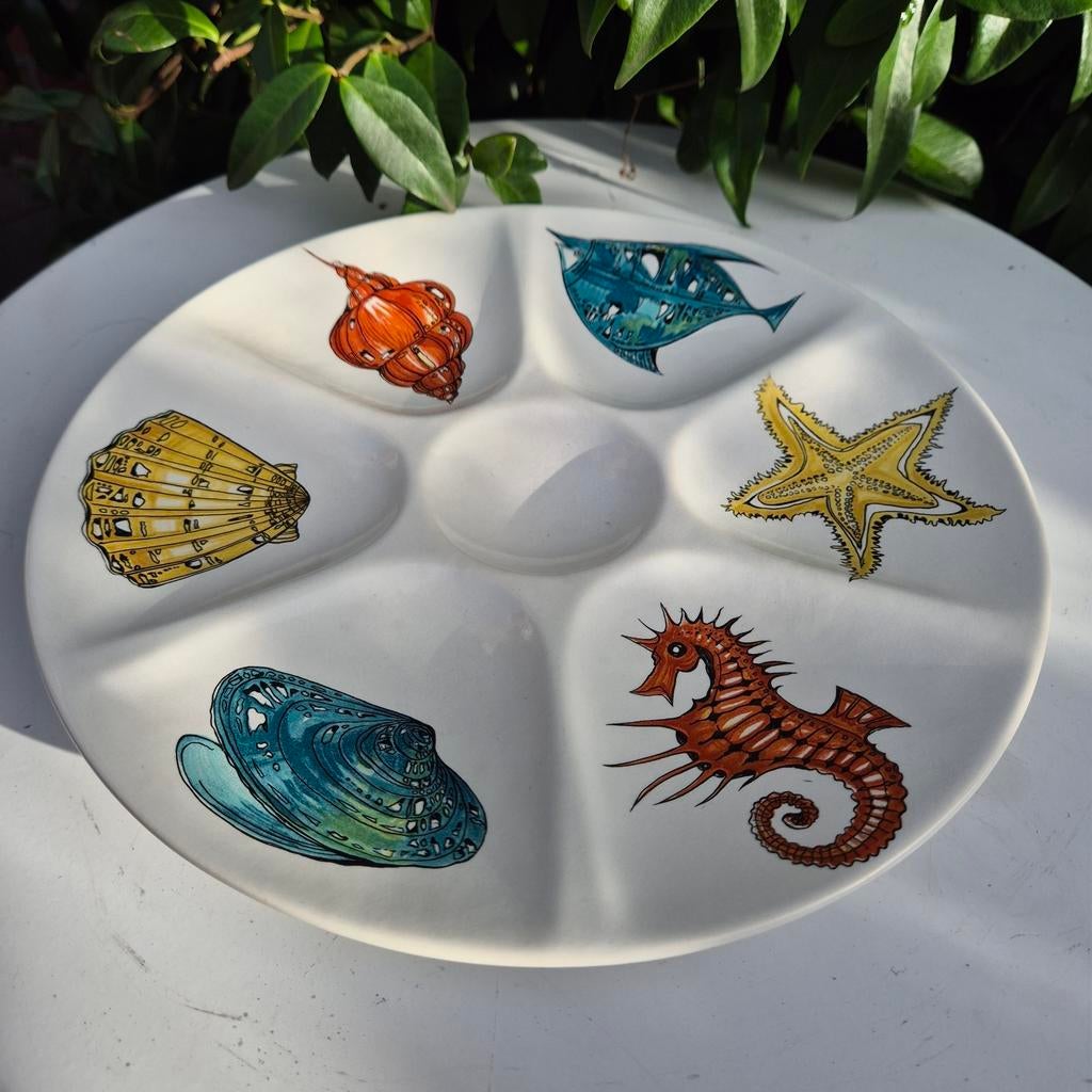 Villeroy & Boch gekleurde vintage oesterbord, Ophalen of Verzenden