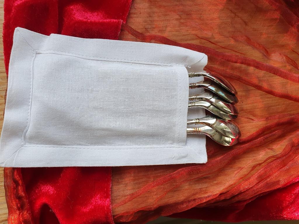 Set van 6 elegante verzilverde theelepeltjes, Ophalen of Verzenden