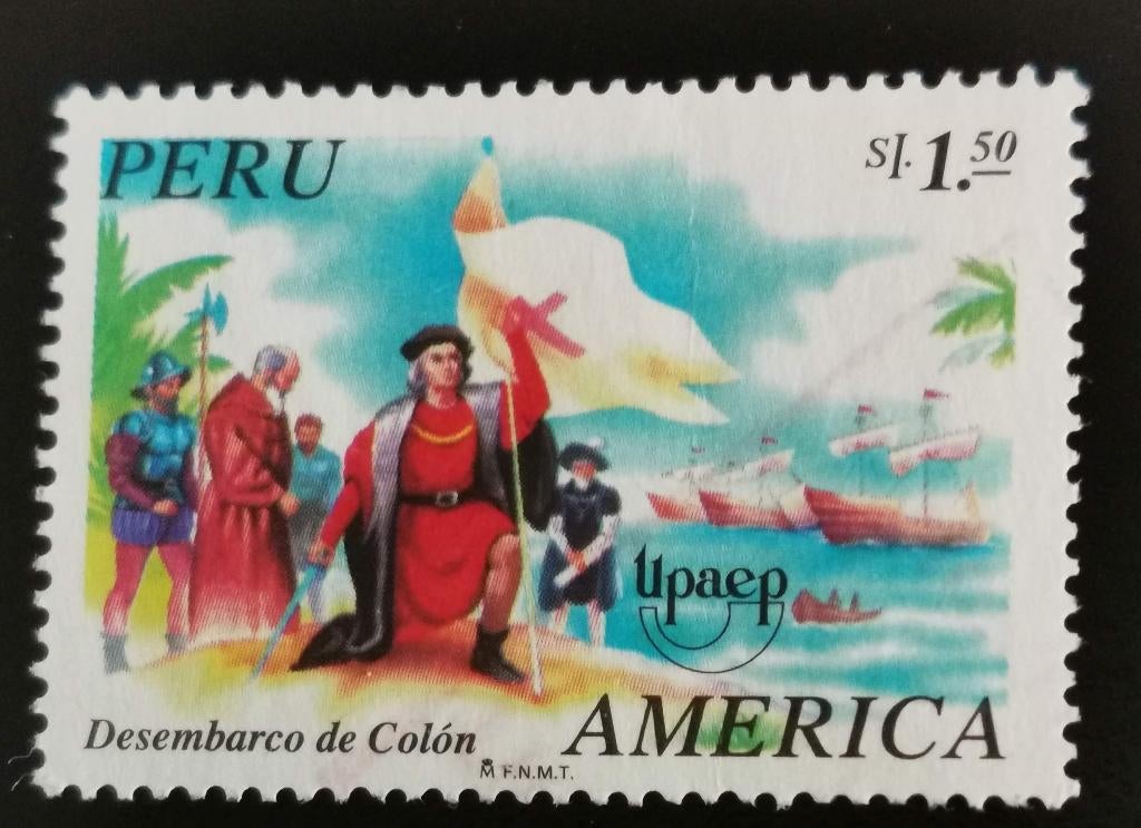 Peru 1995 - ontdekking Amerika door Columbus, Ophalen of Verzenden, Gestempeld, Zuid-Amerika