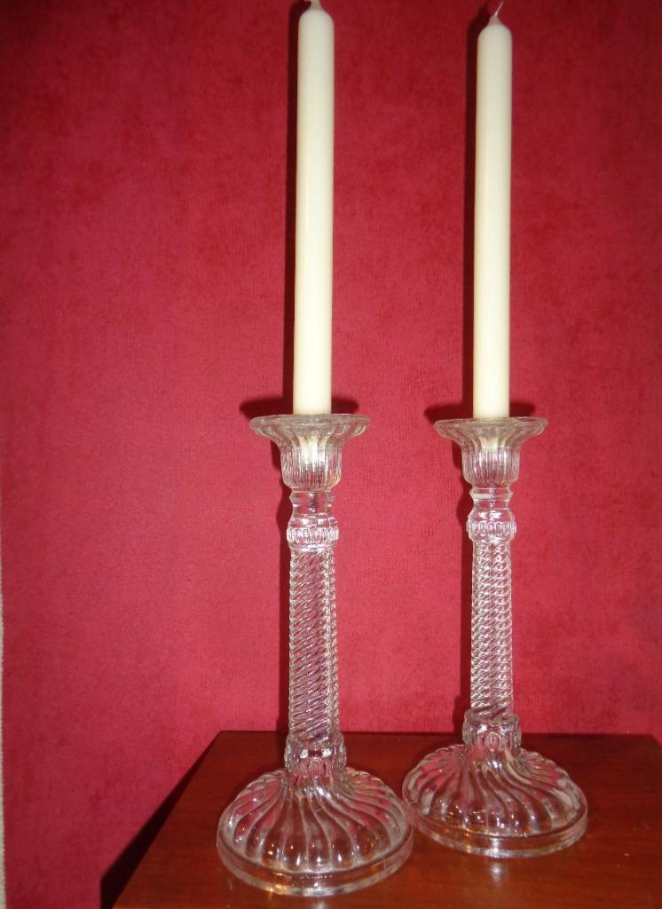 2 bougeoirs en verre, Enlèvement ou Envoi, Verre