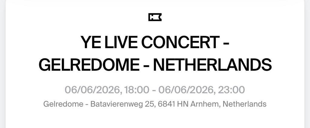 3x tickets Ye live in concert, Tickets & Billets, Concerts | R&B & Hip-hop, Trois personnes ou plus