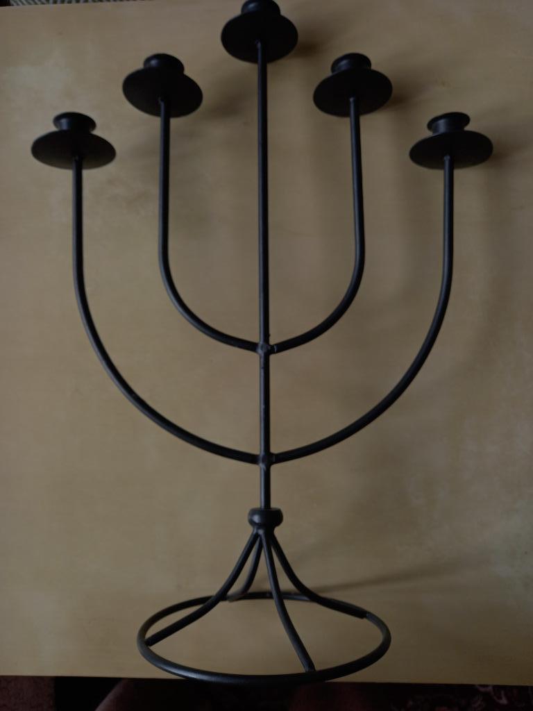 Chandelier à cinq bras, Maison & Meubles, Accessoires pour la Maison | Bougeoirs & Bougies, Gris, Enlèvement ou Envoi, Utilisé