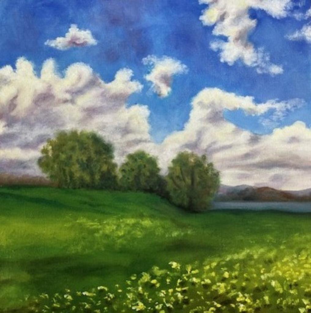 « Summer Mood » (peinture à l'huile de Kuijken, 25x25 cm), Enlèvement ou Envoi