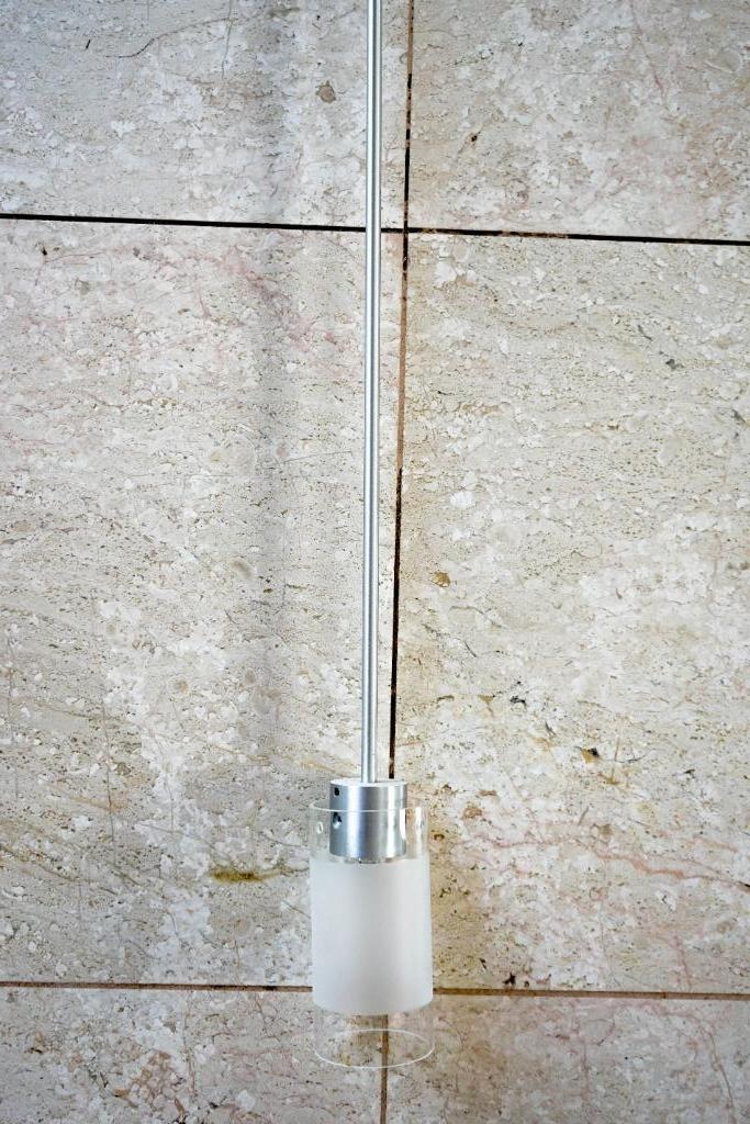 Plafondlamp met 4 hangende pendels., Ophalen, Zo goed als nieuw, Glas