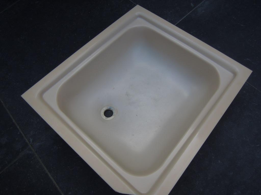 lavabo wastafel polyester beige 37,5 x 40 x H11,5, Ophalen of Verzenden, Gebruikt, Wastafel