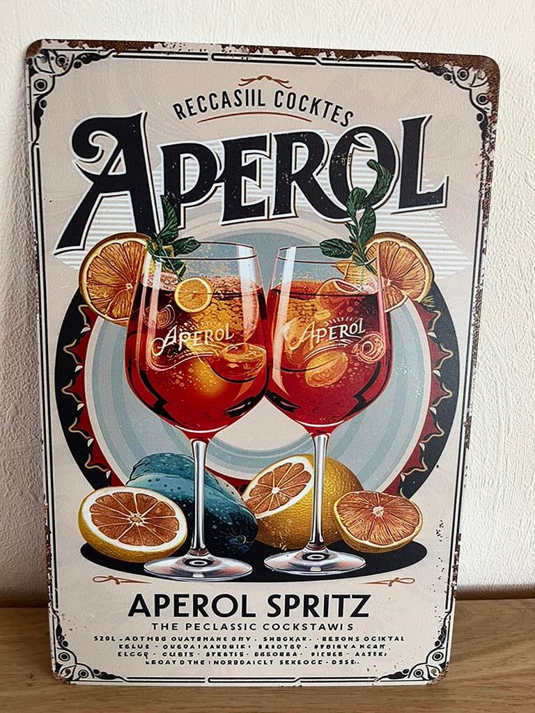 Plaque metallique aperol spritz, Enlèvement ou Envoi, Comme neuf