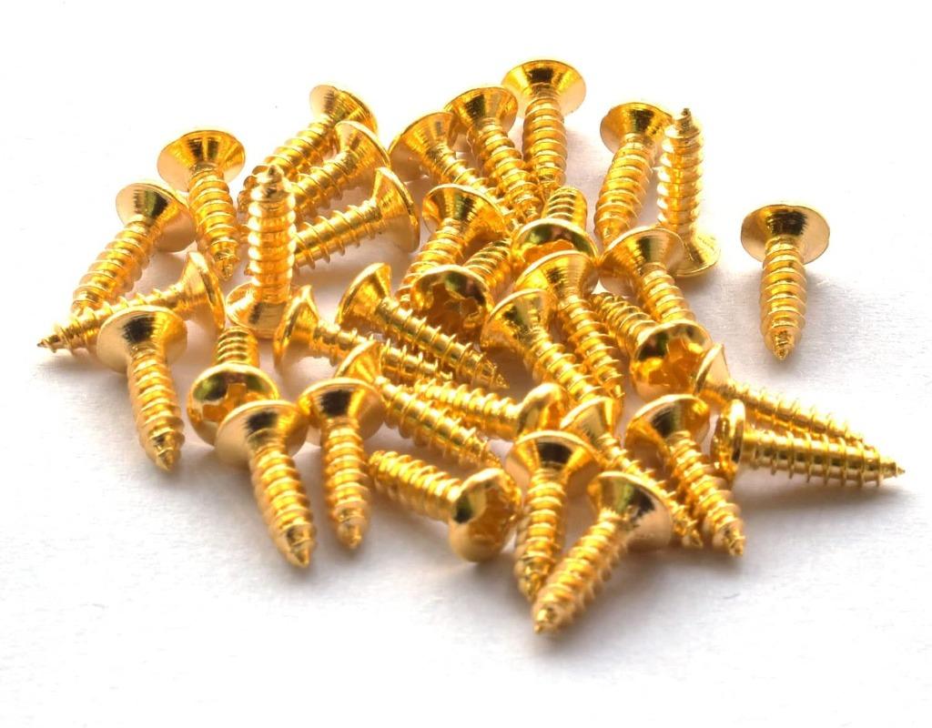 Gouden gitaar slagplaat schroeven / Golden Pickguard Screws, Ophalen of Verzenden, Nieuw, Elektrische gitaar
