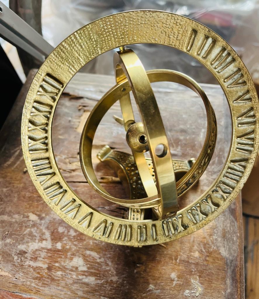 Antiek Messing Equinoctiaal Ring Zonnewijzer, Ophalen of Verzenden, Zo goed als nieuw