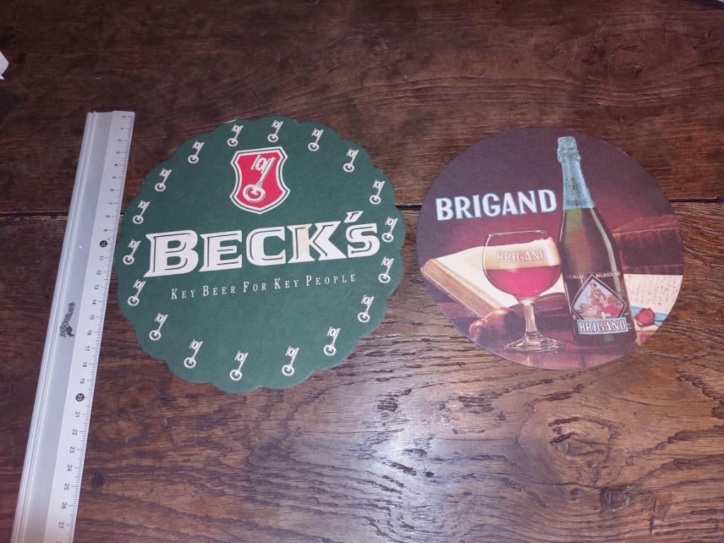 grote bierkaarten Becks en Brigand, Ophalen of Verzenden