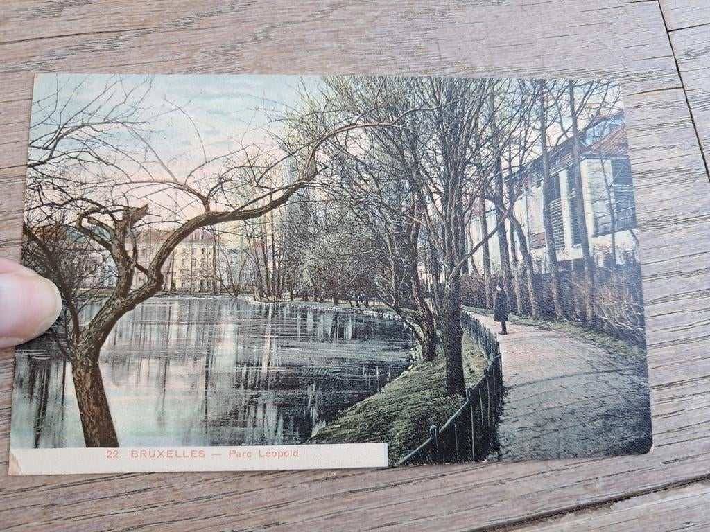 Oude pk met koloniale zegel, Brussel Leopoldspark, Postzegels en Munten, Brieven en Enveloppen | Nederland, Ophalen of Verzenden