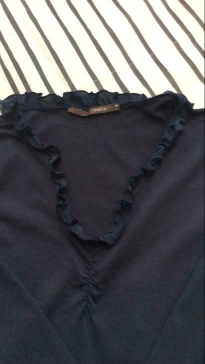 Zeer fijne, donkerblauwe T-shirt met lange mouwen van MELVIN, Kleding | Dames, Maat 38/40 (M), Blauw, Melvin, Nieuw