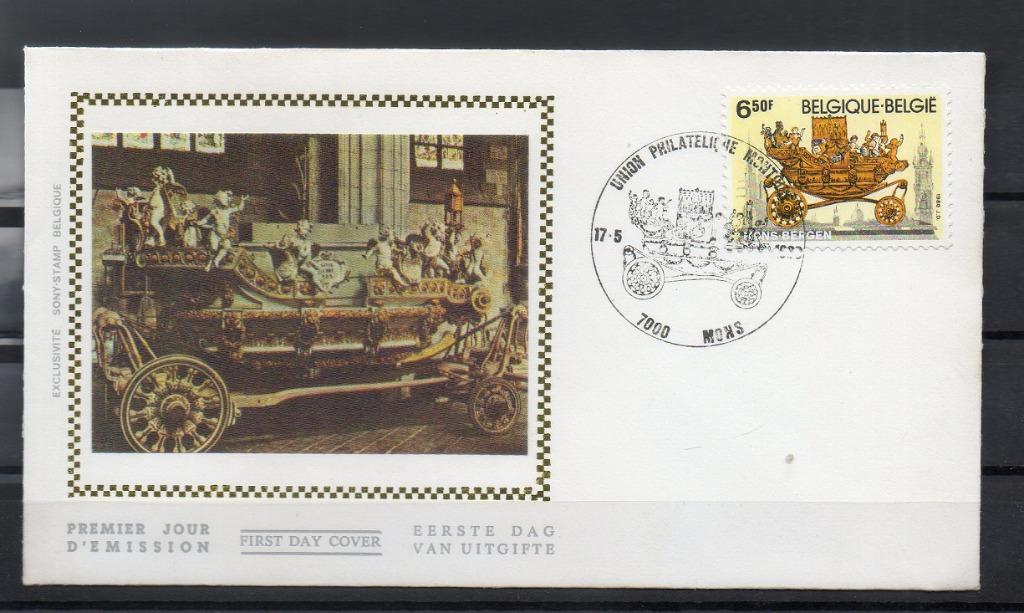 Année 1980 : FDC 1976 soie - Pour le tourisme - Obli Mons, Timbres & Monnaies, Timbres | Europe | Belgique, Enlèvement ou Envoi