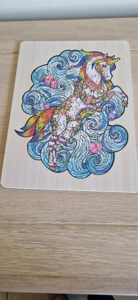 houten puzzel Eenhoorn            ( 130 stuks ), Zo goed als nieuw, Van hout, 6 jaar of ouder, Meer dan 50 stukjes