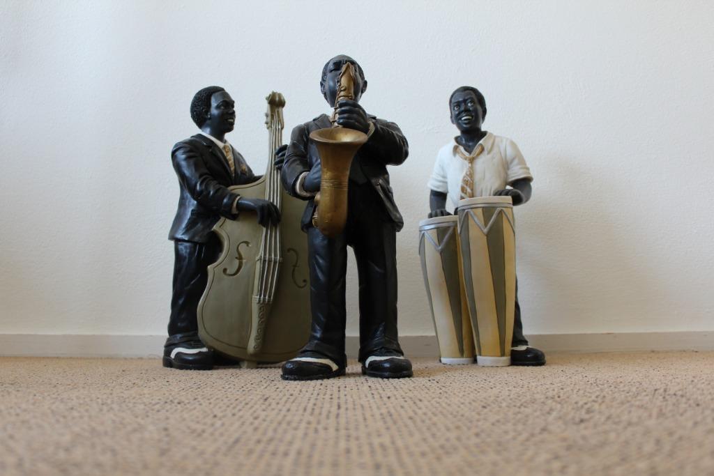 Statues décoratives de groupe de jazz de 37 cm, 1980 à nos jours, Autres formats, Comme neuf, Jazz