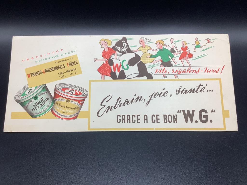 Oude W.G. siroop reclame (Borgloon), Ophalen of Verzenden, Zo goed als nieuw