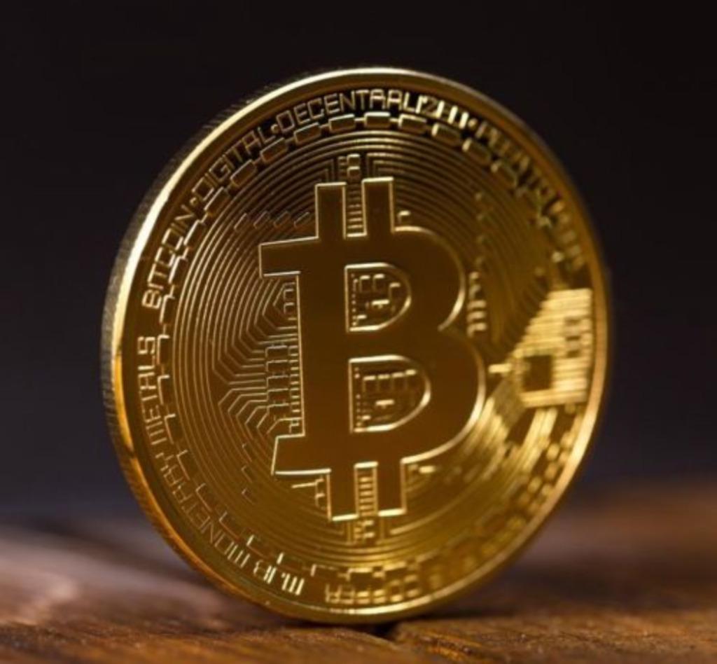Bitcoin Gouden Munt BCOIN Mining Munten 29g 1 oz verguld.  1, Ophalen of Verzenden, Goud