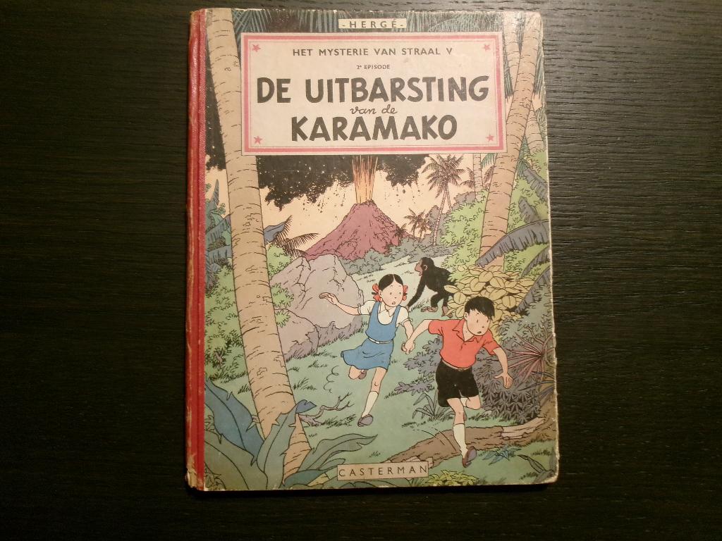 Hergé  -De uitbarsting van de Karamako- Casterman 1952, Ophalen of Verzenden