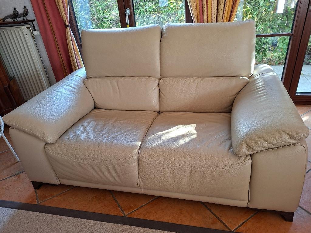 SUPERBES Canapés (2×2pl) en cuir de vachette, 125 cm ou plus, 125 à 150 cm, Comme neuf, Enlèvement