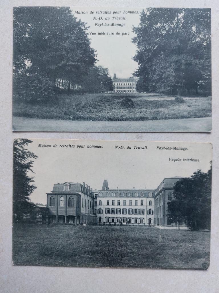 2 oude postkaarten Fayt-lez-Manage, Envoi
