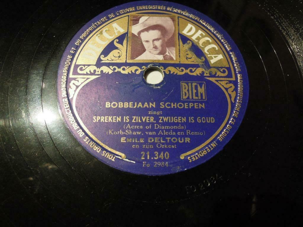 vinylplaat Bobbejaan Schoepen 1951 plaat backeliet, Enlèvement ou Envoi, 10 pouces