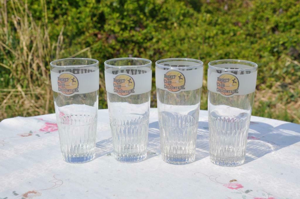 §  4 verres club basket colfontaine personnalisé, Collections, Enlèvement ou Envoi, Utilisé, Verre ou Verres, Autres marques