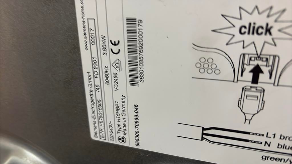 Siemens elektrogarte, Elektronische apparatuur, Hete lucht, Nieuw, Oven met grill, Inbouw