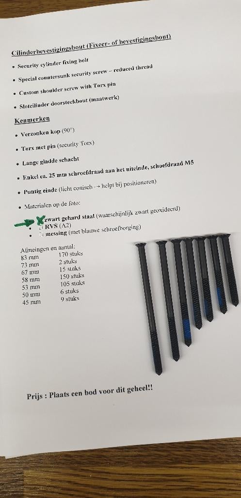 Veiligheidscilinderbevestigingsbout- sloten(staal,zwart), Enlèvement, Neuf, Fer, Clé